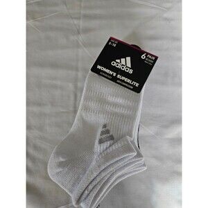 Adidas‎ Womens No Show Socks 6 Pairs Black White Gray Superlite Compression 5-10